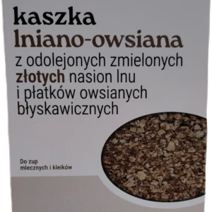 KASZKA LNIANO-OWSIANA z odolejonych zmielonych złotych nasion lnu i płatków owsianych błyskawicznych